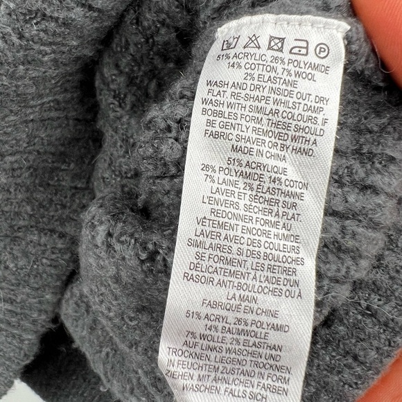 French Connection grey turtleneck wool blend size M - Picture 6 of 8